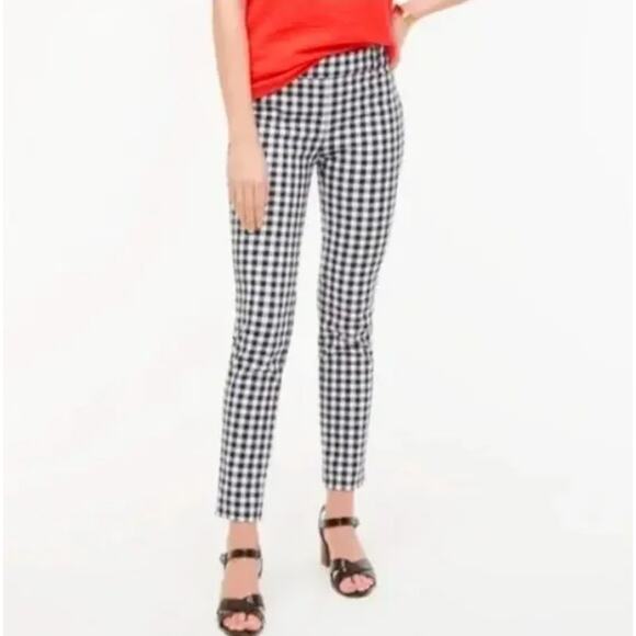 J. Crew Factory Navy Gingham Winnie Pants Size 8 - Picture 1 of 7